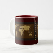 Tasse 2 Couleurs Carte du monde rustique moderne sur un grand objet (Devant gauche)