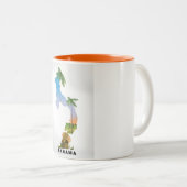 Tasse 2 Couleurs Carte du Panama Impression d'affiche illustrée de  (Devant droit)