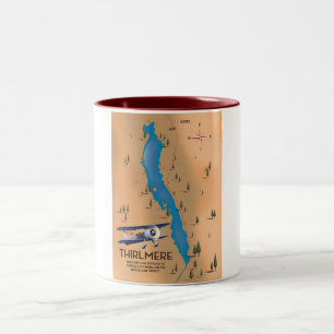 Tasse 2 Couleurs Carte du réservoir de Thirlmere Lake District