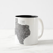 Tasse 2 Couleurs Carte du Texas (Devant droit)
