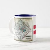 Tasse 2 Couleurs Carte et drapeau de Washington DC (Devant gauche)