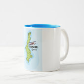 Tasse 2 Couleurs Carte grecque Karpathos Affiche illustrée (Devant droit)