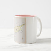 Tasse 2 Couleurs Carte illustrée de Chypre. (Devant droit)