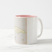 Tasse 2 Couleurs Carte illustrée de la Jamaïque. (Devant droit)