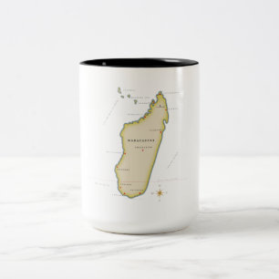 Tasse 2 Couleurs Carte illustrée de Madagascar
