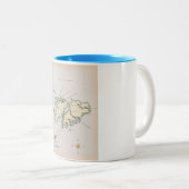 Tasse 2 Couleurs Carte illustrée des îles Falkland. (Devant droit)