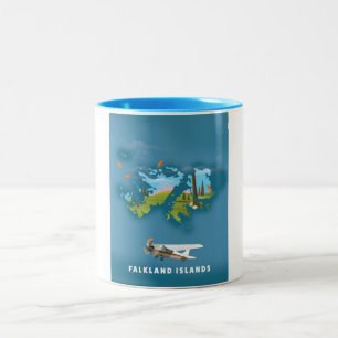 Tasse 2 Couleurs Carte illustrée des îles Falkland