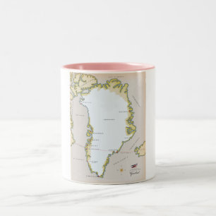 Tasse 2 Couleurs Carte illustrée du Groenland