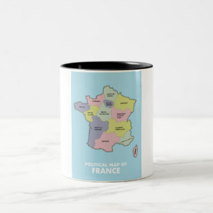 Tasse 2 Couleurs Carte politique de la France