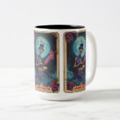 Tasse 2 Couleurs Carte Tarot Squelette Minuit (Devant droit)