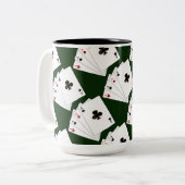 Tasse 2 Couleurs Cartes De Jeu Quatre As (Devant gauche)