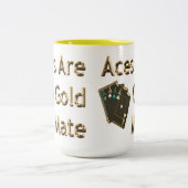 Tasse 2 Couleurs Cartes De Poker Gold Quad Aces, (Centre)