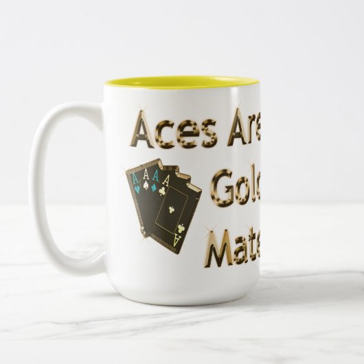 Tasse 2 Couleurs Cartes De Poker Gold Quad Aces, (Gauche)