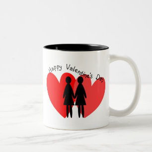 Tasse 2 Couleurs Cartes et cadeaux lesbiens de Valentine
