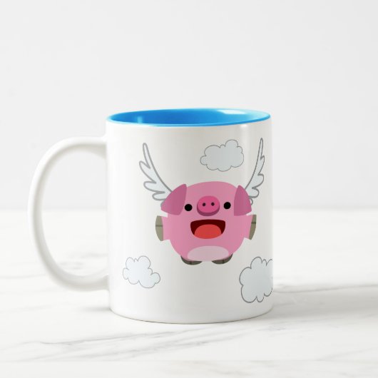 Tasse 2 Couleurs Cartogramme volant mignon (Gauche)