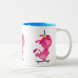 Tasse 2 Couleurs Carton de skateboard Cute Unicorn