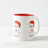 Tasse 2 Couleurs Carton d'ours polaire de Noël mignon (Devant droit)