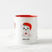Tasse 2 Couleurs Carton d'ours polaire de Noël mignon (Centre)