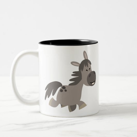 Tasse 2 Couleurs Carton mignon Gris Pony (Gauche)
