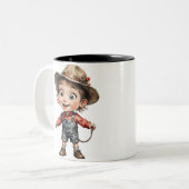 Tasse 2 Couleurs Cartoon classique 3D (Devant gauche)