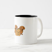 Tasse 2 Couleurs Cartoon Dachshunds as hot dogs (Devant droit)