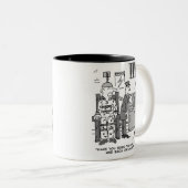 Tasse 2 Couleurs Cartoon de chaise électrique défectueuse - Drôle (Devant droit)