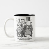 Tasse 2 Couleurs Cartoon de chaise électrique défectueuse - Drôle (Gauche)