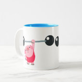Tasse 2 Couleurs Cartoon de levage de poids mignon (Devant gauche)