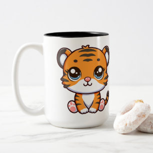 Tasse 2 Couleurs Cartoon de tigre petit bébé mignon