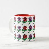 Tasse 2 Couleurs Cartoon Flowers Pattern (Devant gauche)