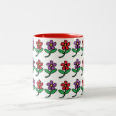 Tasse 2 Couleurs Cartoon Flowers Pattern (Centre)