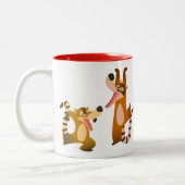 Tasse 2 Couleurs Cartoon joyeux Cute Coatimundis (Gauche)
