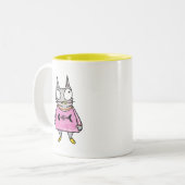 Tasse 2 Couleurs Cartoon Kitten (Devant gauche)