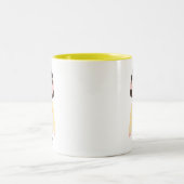 Tasse 2 Couleurs Cartoon mignon fille nom personnalisé (Centre)