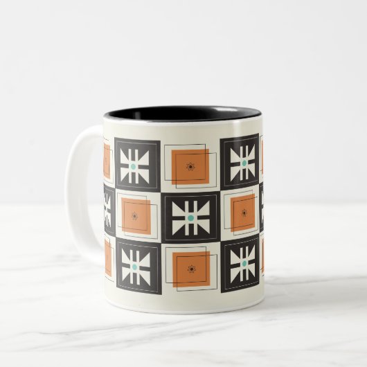 Tasse 2 Couleurs Cartoon Mod Amish Quilt - Monarque (Devant gauche)