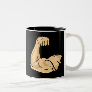 Tasse 2 Couleurs CARTOON MUSCLES HOMME bras fort biceps pow athlét