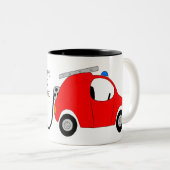 Tasse 2 Couleurs Cartoon of female Firefighter (Devant droit)