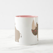 Tasse 2 Couleurs Cartoon Rhino très calme (Centre)