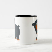 Tasse 2 Couleurs Cartoon Rottweiler joli (Centre)