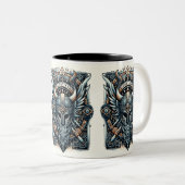 Tasse 2 Couleurs Casque de la rune Mystic Viking (Devant droit)