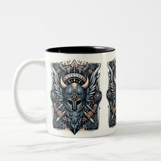 Tasse 2 Couleurs Casque de la rune Mystic Viking (Gauche)