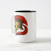 Tasse 2 Couleurs Casque spartiate (Devant gauche)