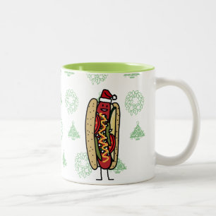 Tasse 2 Couleurs Casquette de Père Noël de Noël de hot-dog de st