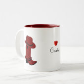 Tasse 2 Couleurs Casquette et bottes rouges du pays (Devant gauche)