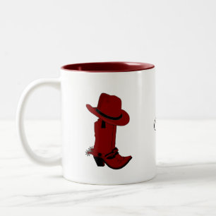 Tasse 2 Couleurs Casquette et bottes rouges du pays 