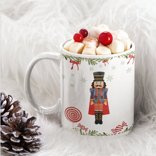 Tasse 2 Couleurs Casse-noisette Sucre de canne rouge Bow Christmas 