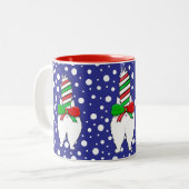 Tasse 2 Couleurs Cat Butt Christmas Green (Devant gauche)