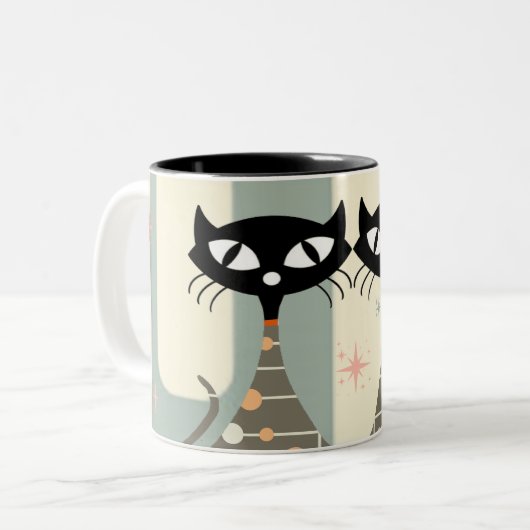 Tasse 2 Couleurs Cat du milieu du siècle moderne (Devant gauche)