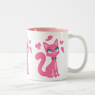 Tasse 2 Couleurs Cat et Butterflies