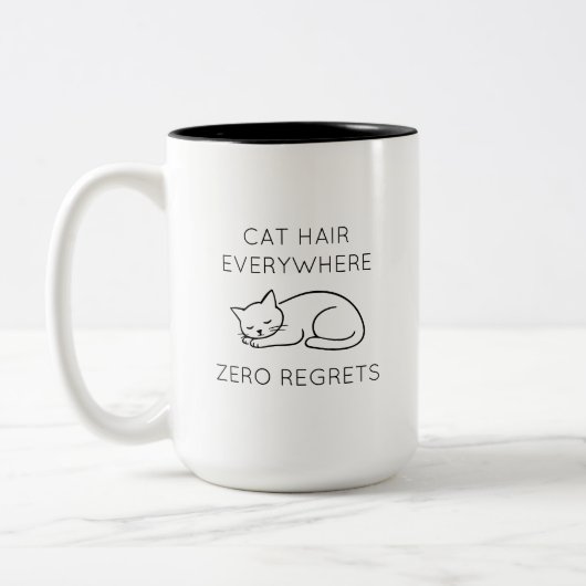 Tasse 2 Couleurs Cat hair everywhere zero regrets (Gauche)